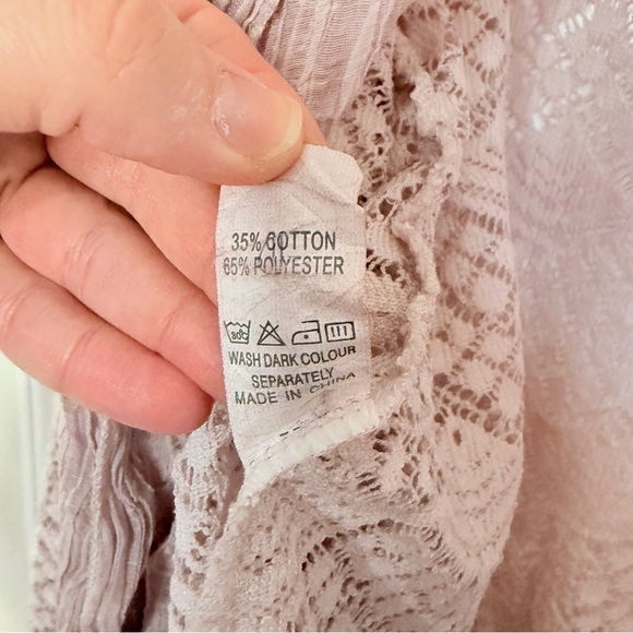 Women’s Cardigan Lace Pink Embroidered Boho Size XXL - Picture 8 of 12